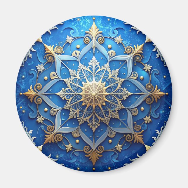 Blå dekorativ julmagnet magnet (Framsidan)