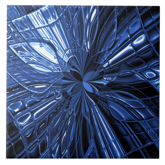 Blå dekorativ keramik Tile Kakelplatta (Framsidan)