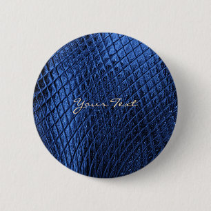 Blå Dekorativ Modern Pinback-knapp Knapp