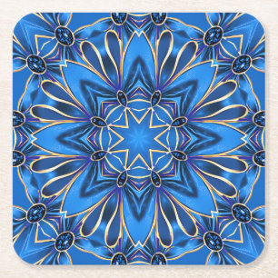 Blå dekorativ semester papper coaster underlägg papper kvadrat
