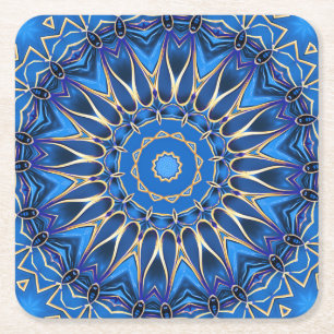 Blå dekorativ semester papper coaster underlägg papper kvadrat