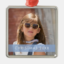 Blå dekorfärg - fotomall jul Metall Julgransprydnad Metall