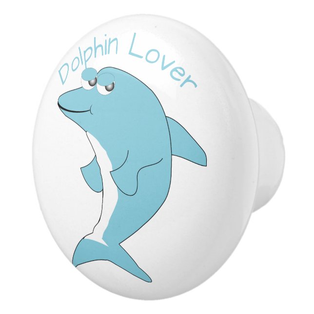 Blå Delfin Design Personlig Knopp (Höger)