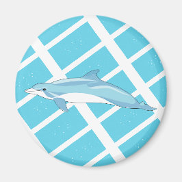 Blå delfin illustration hav design magnet