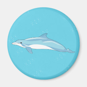 Blå delfin illustration hav design magnet