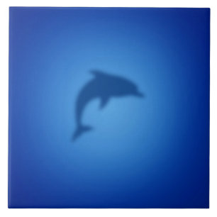 Blå delfin kakelplatta