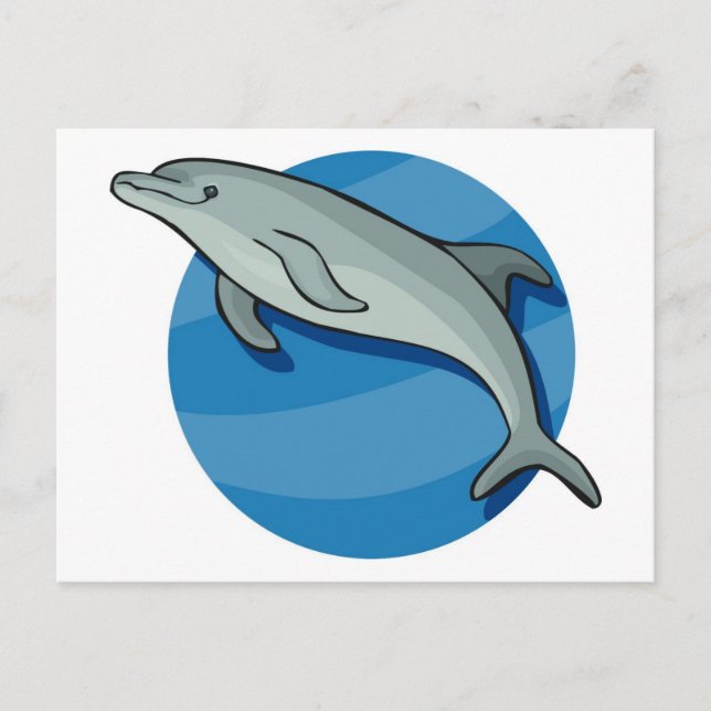 Blå delfin vykort (Framsida)