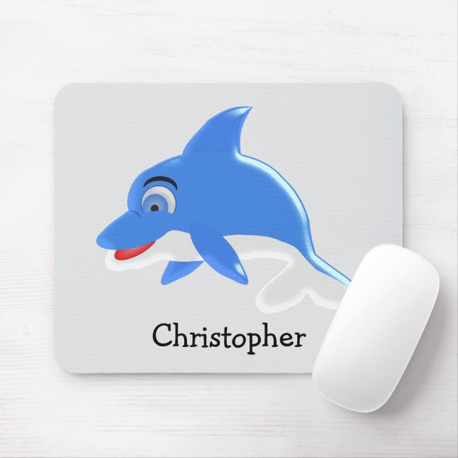 Blå Delfindesign Musmatta (Med mus)