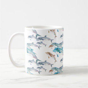 Blå delfiner kaffemugg