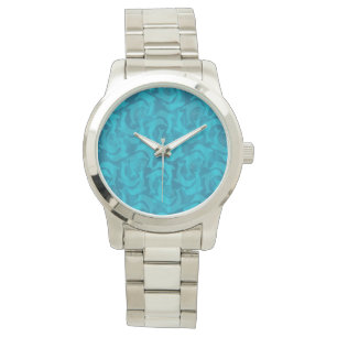 Blå delfiner och ripplar Turquise Blue Watch Armbandsur