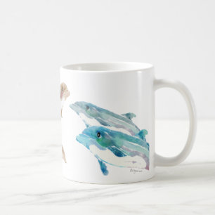 Blå delfiner på Mugg