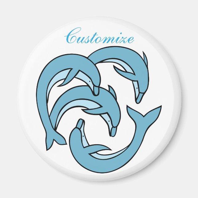 Blå delfiner som cirkulerar Thunder_Cove Magnet (Framsidan)