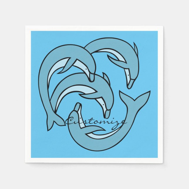 Blå delfiner som cirkulerar Thunder_Cove Pappersservett (Framsidan)