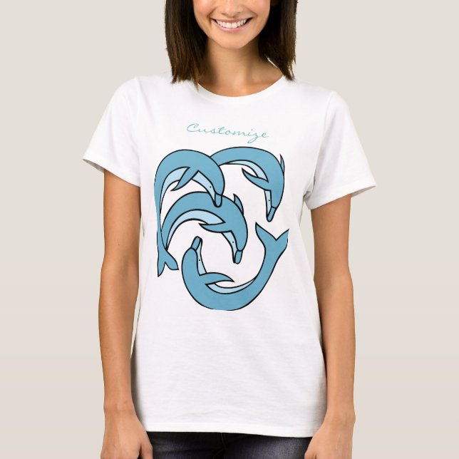 Blå delfiner som cirkulerar Thunder_Cove T Shirt (Framsida)