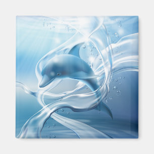 Blå delfinmagnet magnet
