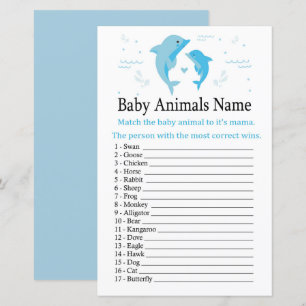 Blå delfinspel i Baby djur Namn