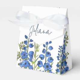 Blå Delphinium Flowers i juli Presentaskar
