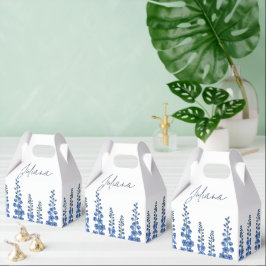 Blå Delphinium Flowers i juli Presentaskar