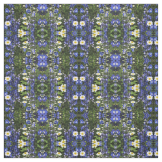 Blå Delphinium i trädgården Tyg