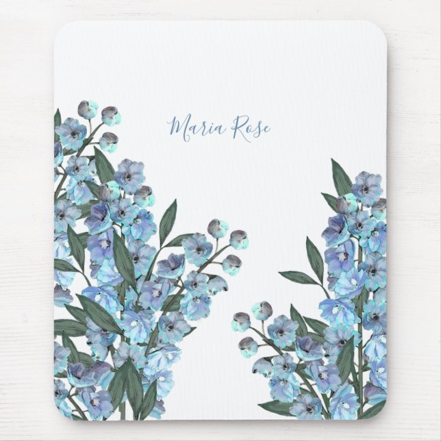 Blå Delphinium Musmatta (Framsidan)