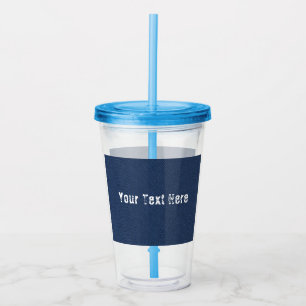 Blå denim Anpassningsbar Text för akryl Tumbler Take Away Mugg