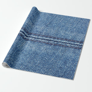 Blå denim-bakgrundsstängning (makro) presentpapper