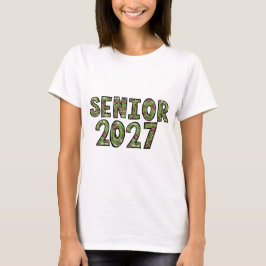 Blå Denim Blommig Lappverk Senior 2027 T Shirt
