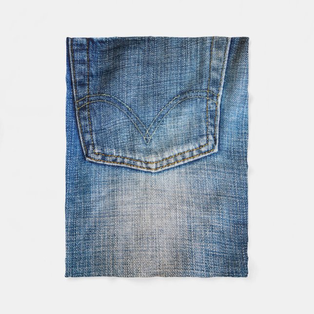 Blå denim fleecefilt (Framsidan)