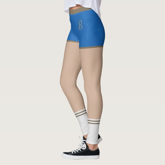 Blå Denim Jeans Kort Skin Tone Tights & Socks (Vänster)