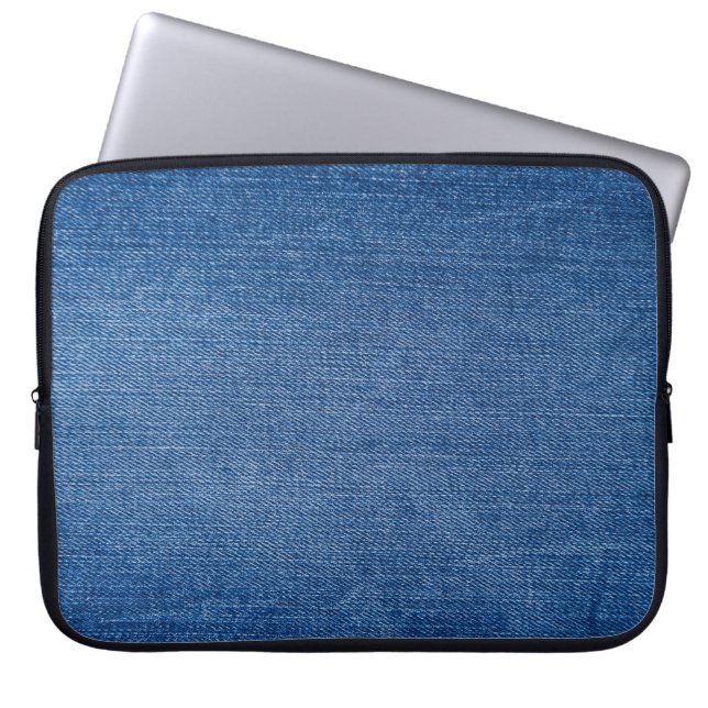 Blå denim jeans laptop fodral (Framsidan)