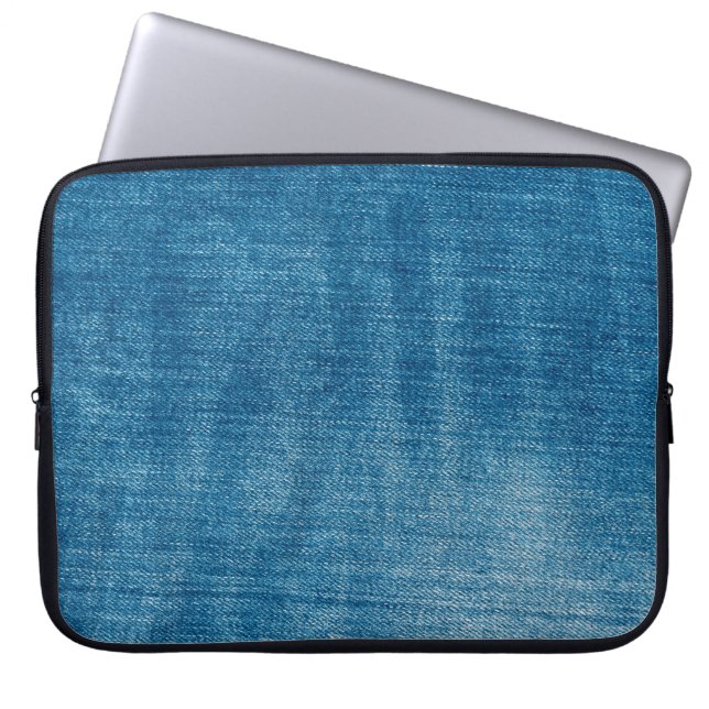 Blå denim jeans struktur närmar sig. Blå denim jea Laptop Fodral (Framsidan)