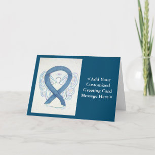 Blå denim-kort för medvetandegrad Ribbon Angel Car Kort
