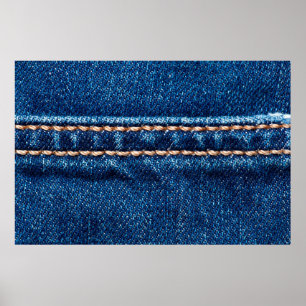 Blå denim struktur med syreförslutning, Jeans Poster