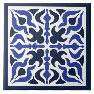 Blå design Marockansk mosaik mönster keramiska pla Kakelplatta