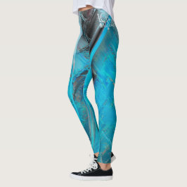 Blå designer Leggings