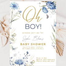 Blå designmall Ba för Baby Shower-inbjudan Boy