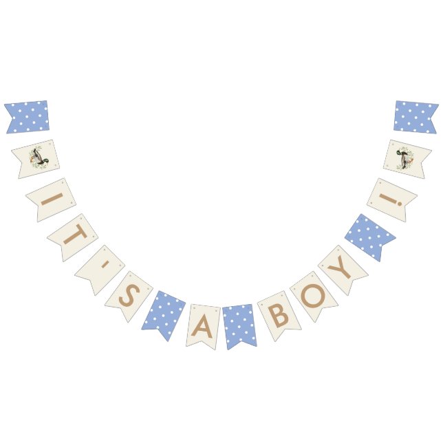 Blå Det är en pojke Baby Shower Gräsand Vimplar (Alla)