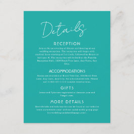 Blå Detaljer Stor Införande Karta till Bröllop Tilläggskort