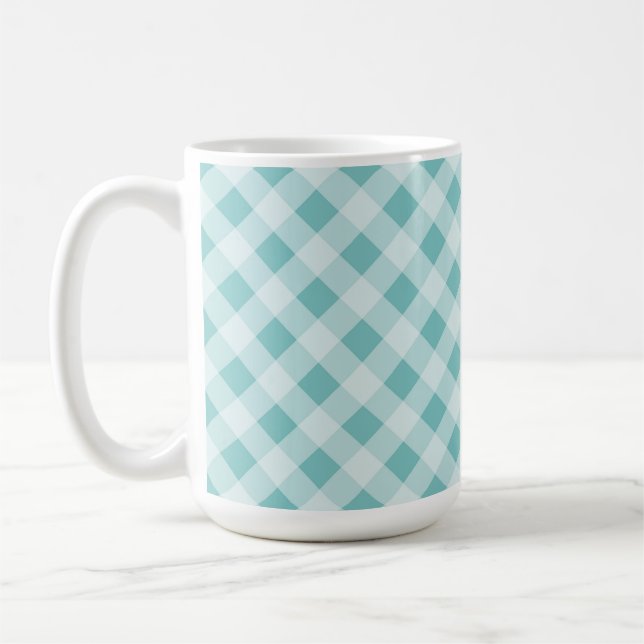 BLÅ DIAGONAL PÅSKRUTIGT MÖNSTER KAFFEMUGG (Vänster)