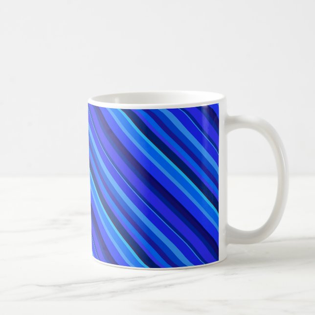 Blå diagonal rand kaffemugg (Höger)