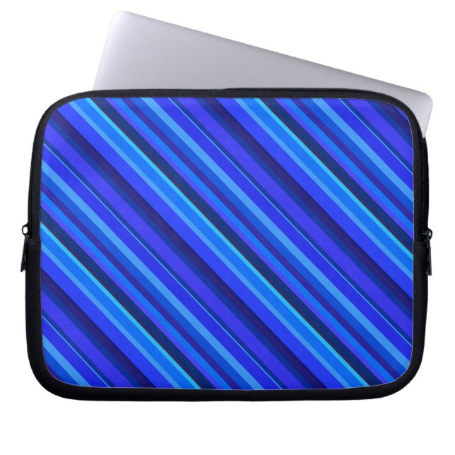 Blå diagonal rand laptop fodral (Framsidan)