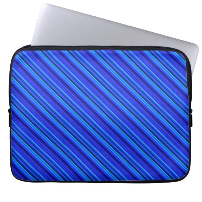 Blå diagonal rand laptop fodral (Framsidan)