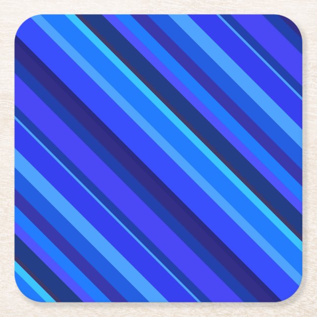 Blå diagonal rand underlägg papper kvadrat (Framsidan)