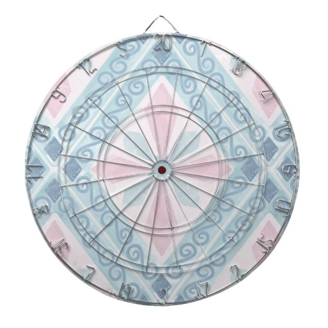 Blå Diamant Geometriskt Mönster Darttavla (Framsidan)