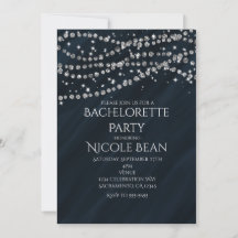 Blå & Diamant Glamour Gnistrande Festinbjudningar