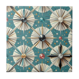 Blå Diamant Mid Century Modern Kakelplatta