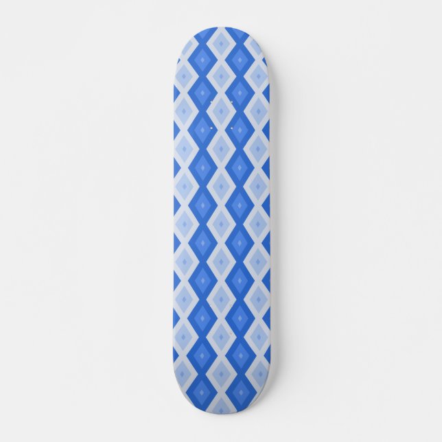 Blå diamanten mönster mini skateboard bräda 18,5 cm (Framsida)
