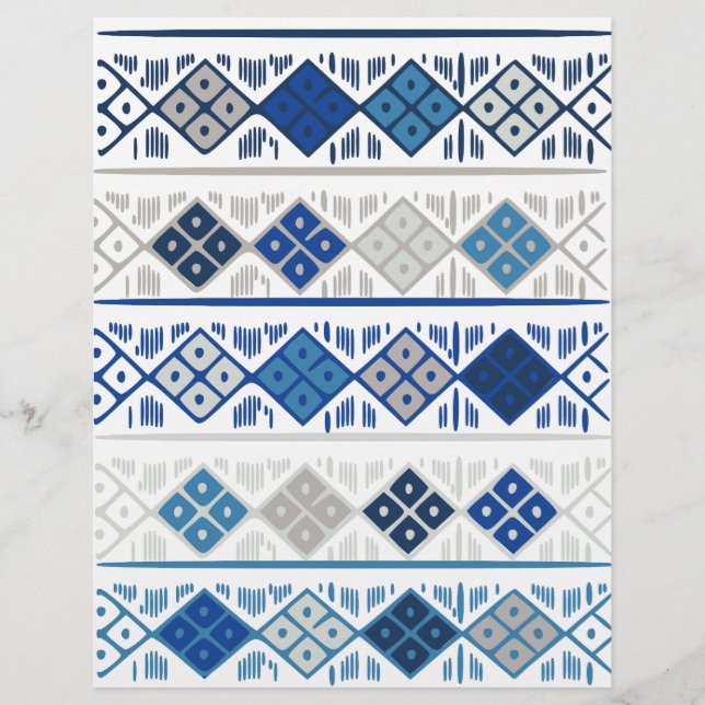 Blå diamantform design Scrapbookpapper: (Framsida)