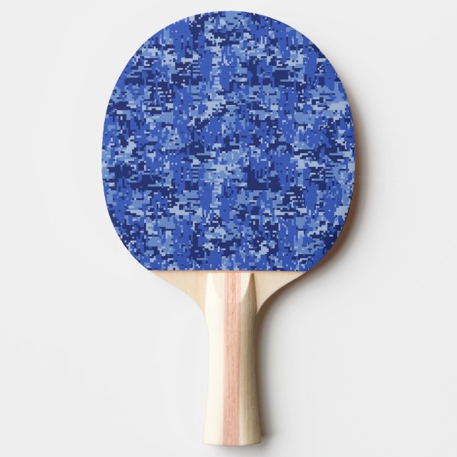 Blå digital pixel Camouflage Struktur Pingisracket (Framsidan)