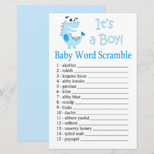 Blå Dinosaur Baby ord-braxen